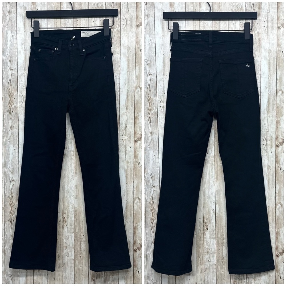 Rag & Bone Nina High-Rise Bootcut Black Jeans [1263] - Picture 2 of 9